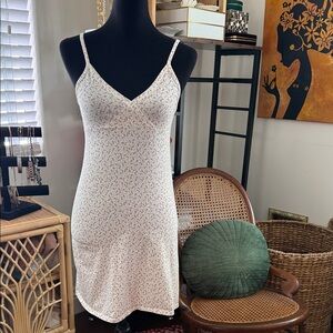 Brandy Melville Amara Cream Floral Spaghetti Strap Mini Dress